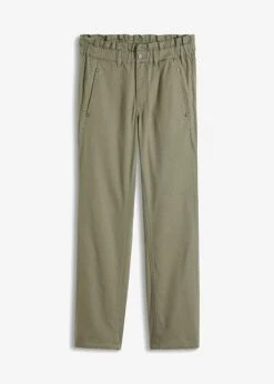 Pantalon En Twill Stretch à Taille élastiquée