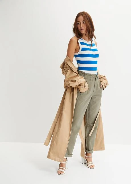 Pantalon En Twill Stretch à Taille élastiquée 4 Pantalon En Twill Stretch à Taille élastiquée - Afbeelding 4