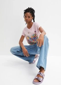 Rainbow T-shirt à Imprimé Papillon -Libre Mode Winkel 24008818 BUTKT9fU