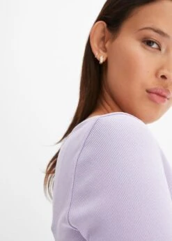 Rainbow T-shirt Côtelé à Manches Trompette -Libre Mode Winkel 24010726 B7oiT6IU