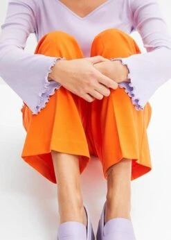 Rainbow T-shirt Côtelé à Manches Trompette -Libre Mode Winkel 24010736 H38l8cSw