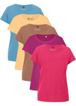 Lot De 5 Tee-shirts Col Rond, Manches Courtes